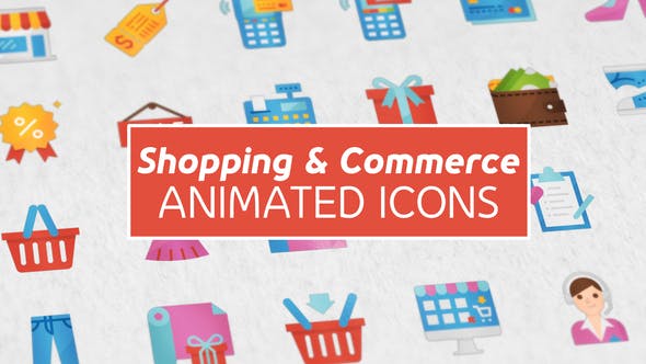 Shopping and Commerce Modern Flat Animated Icons