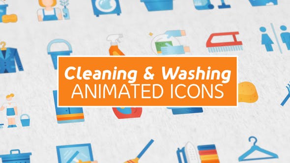 Cleaning & Washing Modern Flat Animated Icons