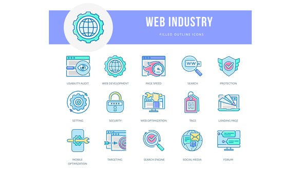 Web Industry - Filled Outline Animated Icons