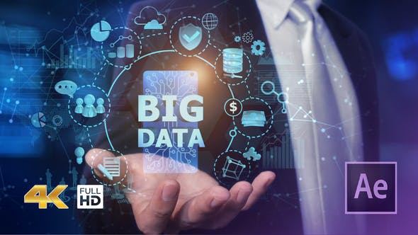 Businessman Open Hand Big Data