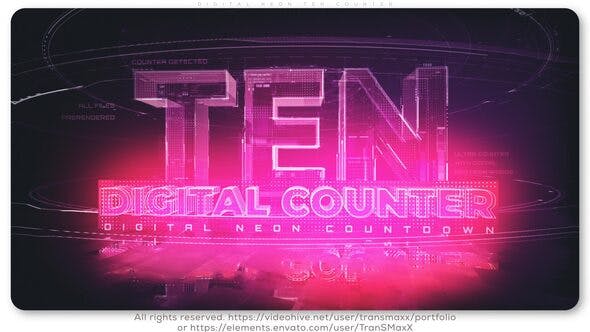 Digital Neon TEN Counter