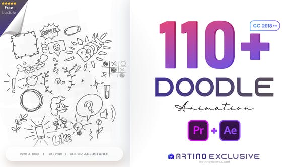 Download 110 Animated Doodles Pack Videohive After Effects Projects