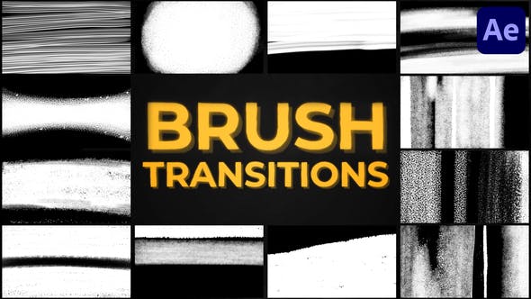 Paint Brush Transitions Reveal Pack, After Effects Project Files