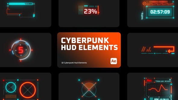 cyberpunk hud elements for after effects free download