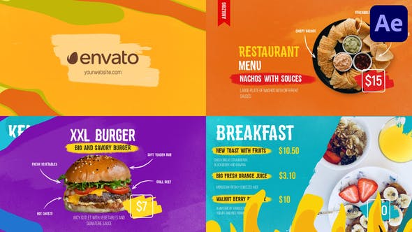 food menu slideshow after effects template free download