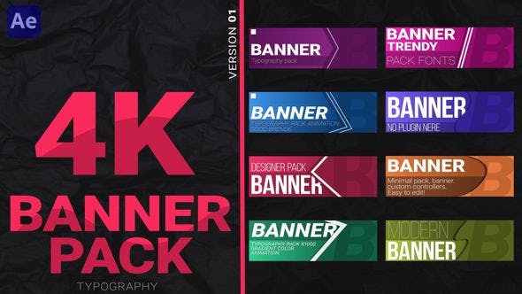 Download Banner pack 4K - Videohive - aedownload.com