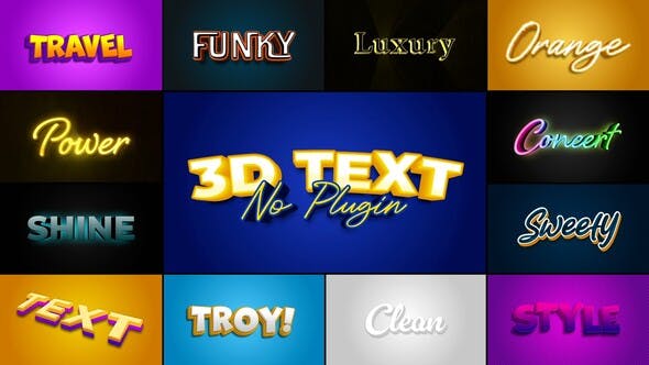 3d text animation after effects download