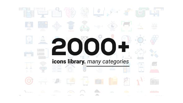 Videohive 2000+ Animated Icons Library Elements template preview